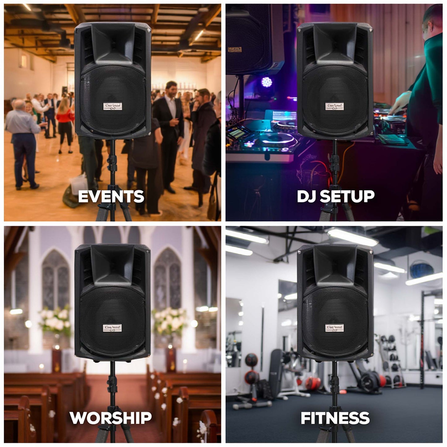 Clear Sound 12" Powered Active PA Speaker with MP3 Player