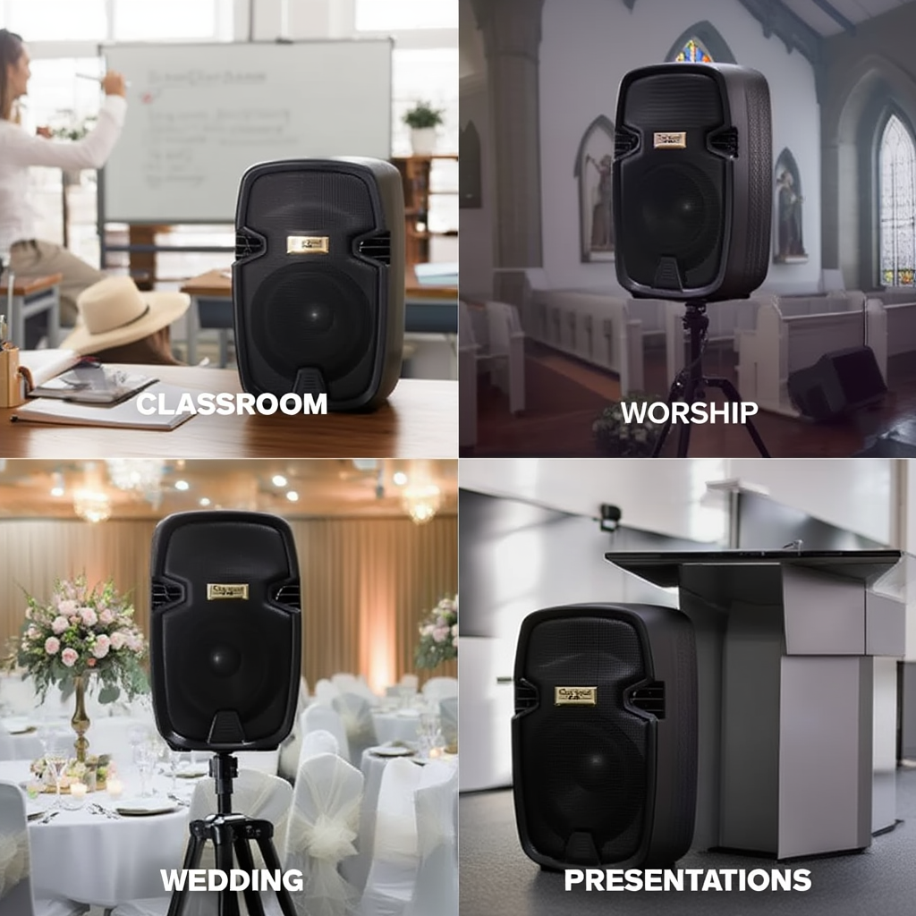 Battery Powered PA Speaker System w/ Wireless Mic & Remote (8” / 10”)