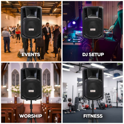 Clear Sound 12" Powered Active PA Speaker with MP3 Player