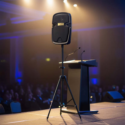 Rolling Battery Powered Portable PA Sound Systems with Wireless Mic & Remote