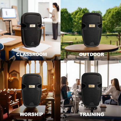 Rolling Battery Powered Portable PA Sound Systems with Wireless Mic & Remote