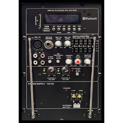 Dual 10" Battery Powered Portable PA Sound System