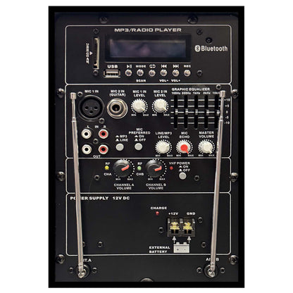 Rolling Battery Powered Portable PA Sound Systems with Wireless Mic & Remote