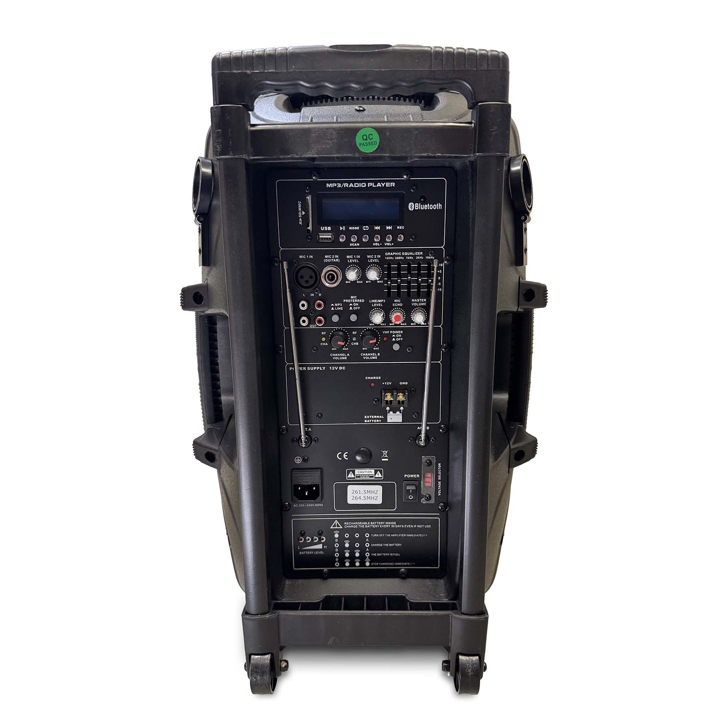 Rolling Battery Powered Portable PA Sound Systems with Wireless Mic & Remote