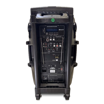 Rolling Battery Powered Portable PA Sound Systems with Wireless Mic & Remote