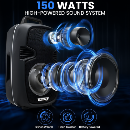 12" Wireless Podium Sound System w/ Dual Microphones & Stand