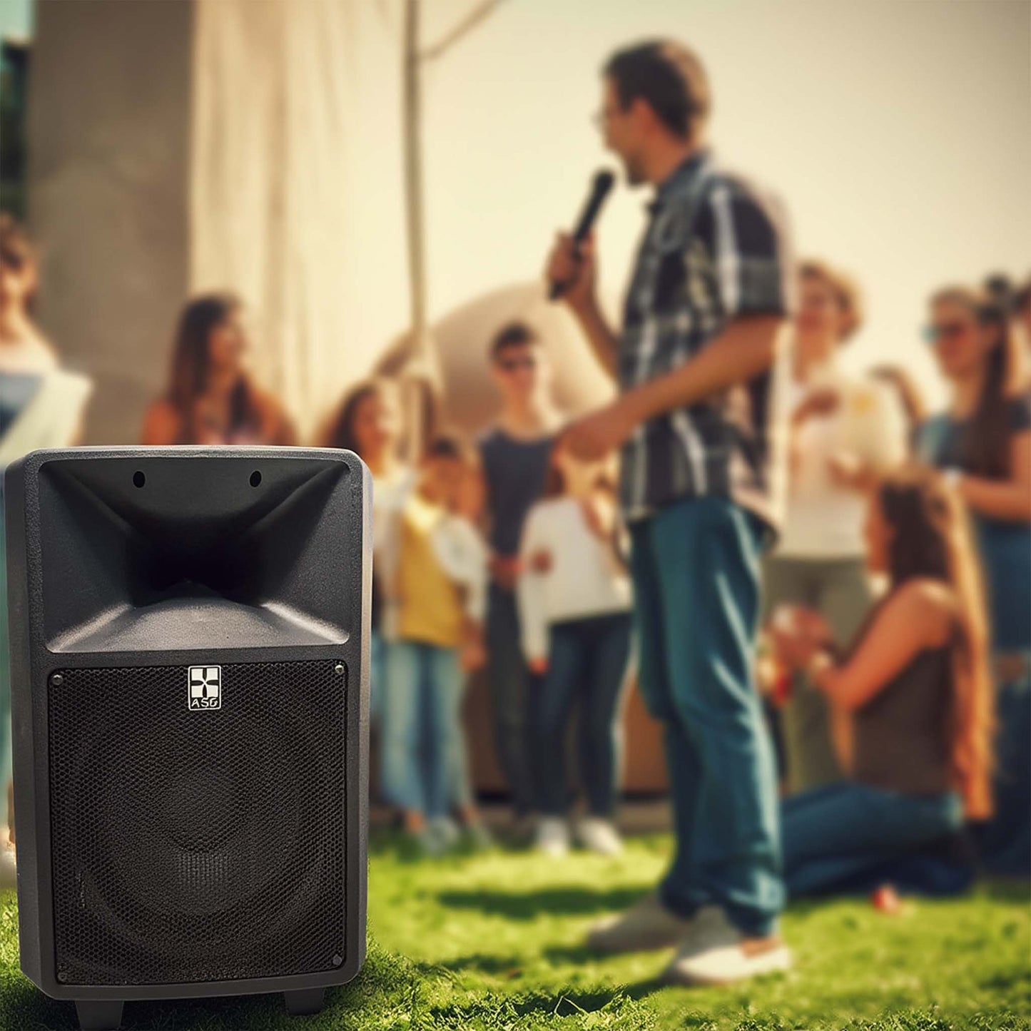 12" Portable PA Sound System with CD Player & Wireless Mics